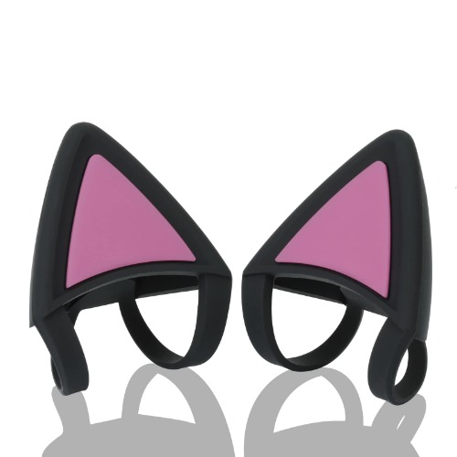 Gamer Headphones Cat Ears Replacement for Razer/HyperX/Logitech/Astro Gaming Headset, Silicone Adjustable Straps Attachment Accessories for Girl Glow in Dark, Black/Purple - LEFXMOPHY