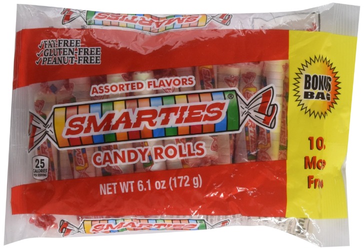 Smarties Candy Rolls 6.1 oz Bag (2 bags 12.2 oz total) bonus bag 10%more free - 6.1 oz bag