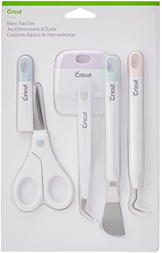 Cricut Basic Tool Set - 5-Piece Precision Tool Kit for Crafting and DIYs, Perfect for Vinyl, Paper & Iron-on Projects, Great Companion for Cricut Cutting Machines, Core Colors - Core Colors