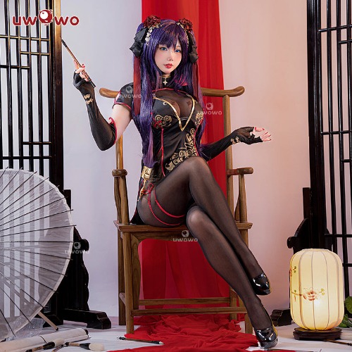 【Pre-sale】Uwowo Genshin Impact Fanart: Mona Qipao Chinese Dress Cosplay Costumes | M