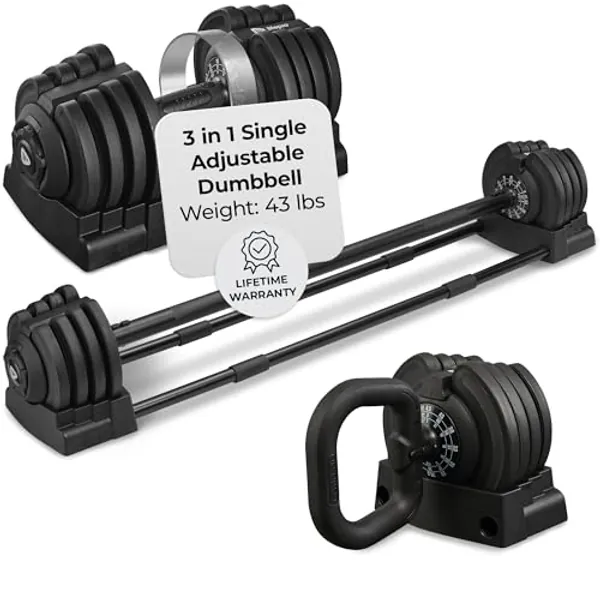 Lifepro Adjustable Dumbbells - 15Lb 25Lb 43Lb 55Lb 90Lb 6in1 Dumbbells Adjustable Weight, Compact Quick Adjustable Dumbbells set/single for Full Body Exercise & Fitness Home Gym