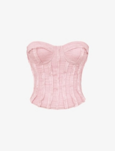 MISTRESS ROCKS - Raw-trim underwired woven corset top | Selfridges.com
