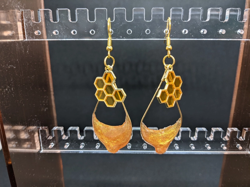 Honey Drop Honeycomb Earrings