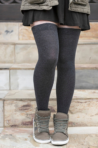 Thigh High Socks (Dark Charcoal)