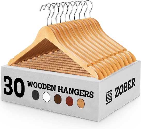 Wooden Hangers - 30 Pack