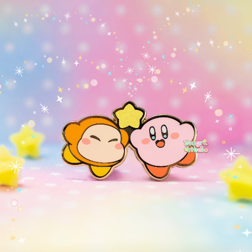 Poyo and Dee "Star" Hard Enamel Pin - [A Grade] / Simple Rubber Back