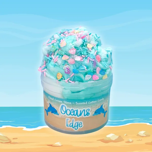 Oceans Edge Cloud Slime ~ soft/fluffy/ cloud creme slime sprinkles ~ Slime Shop ~ Scented Slime, ASMR, Beach slimes, Arrives before Easter