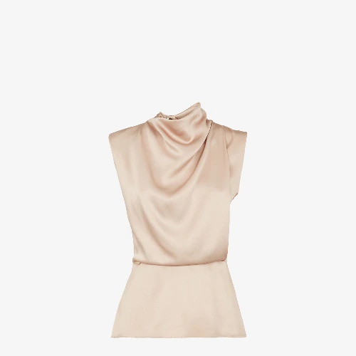 TopChampagne-colored silk top