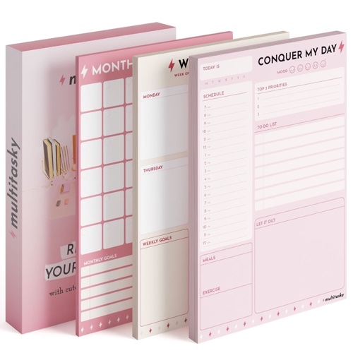 Conquer My Day Planner Sheets (Daily, Weekly & Monthly - A5 Planner Refills, Loose Leaf, 6-Month Supply)