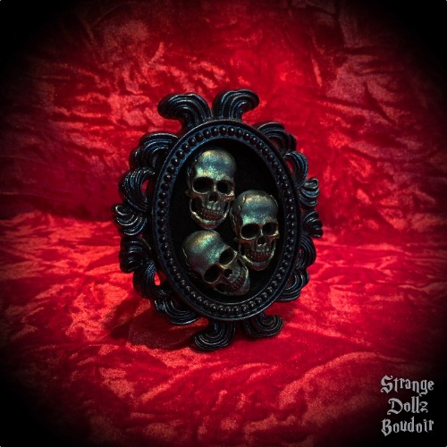 PRE-ORDER  - The Catacombs gothic frame, gothic home decor, small skull frame, Strange Dollz Boudoir - Wall hanging