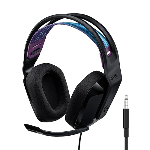 Logitech G G335 Wired Gaming Headset, with Microphone, 3.5mm Audio Jack, Comfortable Memory Foam Earpads, Lightweight, Compatible with PC, PlayStation, Xbox, Nintendo Switch - Black - Black - Wired (3.5mm) - Headset
