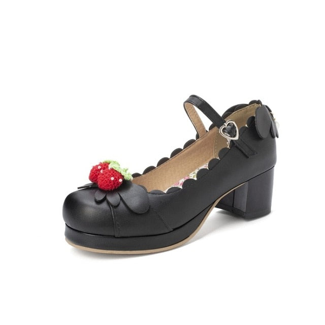 Berry Babe Mary Janes - Black / 8
