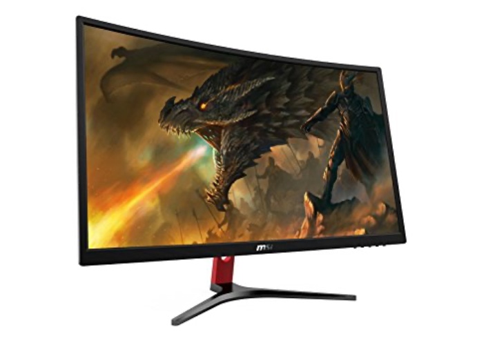 MSI Full HD FreeSync Gaming Monitor 24" Curved Non-Glare 1ms Led Wide Screen 1920 X 1080 144Hz Refresh Rate (Optix G24C),Black/Red - Optix G24C - 24-inch