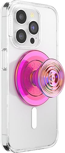 PopSockets Phone Grip Compatible with MagSafe, Phone Holder, Wireless Charging Compatible - Ripple Iridescent Absinthe - MagSafe - Aviation