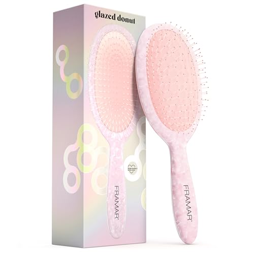 FRAMAR Iridescent Wet Hair Brush Detangler – Detangle Brush For Curly Hair, Hair Detangler Brush For Kids, Wet Detangler Hair Brush, Holographic Girls Hair Brush, Kids Hair Brush Wet, Wet Dry Brush - Iridescent