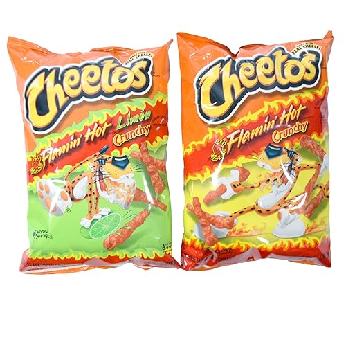 Cheetos Party Bundle: Flamin Hot Crunchy Flamin Hot Crunchy Limon 8.5 oz Bag Set - Flamin' Hot & Flamin' Hot Limon - 17 Ounce (Pack of 1)