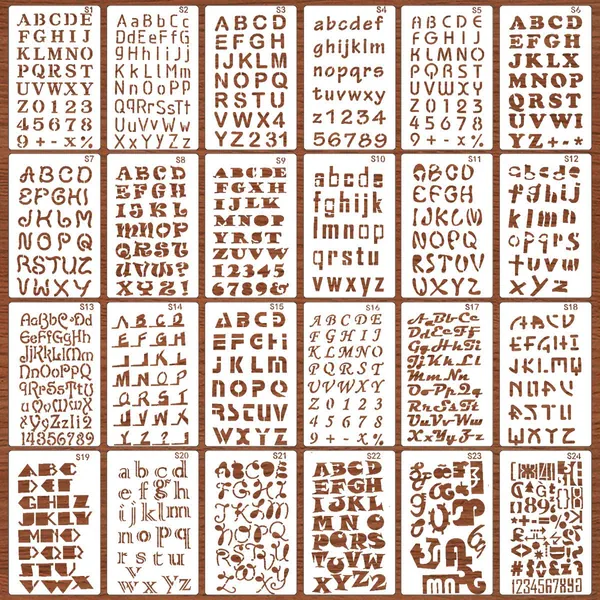 24 Pack Drawing Painting Stencils Template Sets, Number and Alphabet Letter Drawing Painting Stencils Template for Scrapbooking, Card and Craft Projects