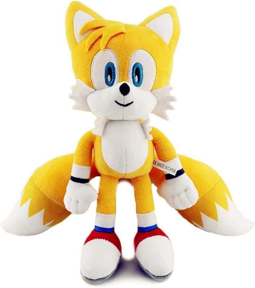 12 inch Sonic Plush Doll,The Hedgehog 2 The Movie Plush,Knuckles Sonic Plush Toy, Shadow Stuffed Animals Plush Pillow, Gift for Kids (Tails) - Tails
