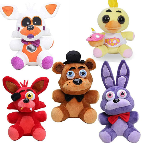 YLEAFUN Five Night Plushies Plush Figure Toys Sets, Gifts for Five Nights Game Fans 7Inch Plush Toy - Stuffed Toys Dolls - Kids Gifts Bonnie Foxy Fazbear Plush Toys - Type11