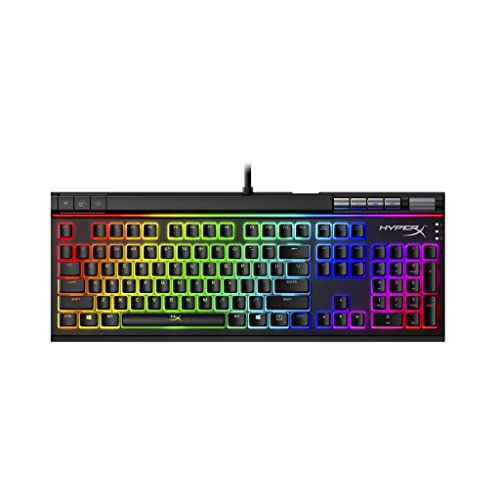 HyperX Alloy Elite 2 – Mechanical Gaming Keyboard, Software-Controlled Light & Macro Customization, ABS Pudding Keycaps, Media Controls, RGB LED Backlit, Linear Switch, HyperX Red, Black - HyperX Red