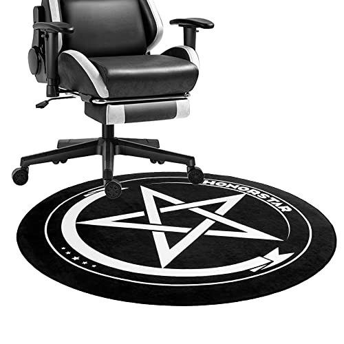 Honorstar Bodenschutzmatte für Hartböden und Teppich Stuhlunterlage Gaming Bodenschutzmatte Bürostuhl Matte Runden Bodenmatte rutschfest Bürostuhlunterlage 100x100cm Stuhlmatten Schwarz-A - Schwarz-a