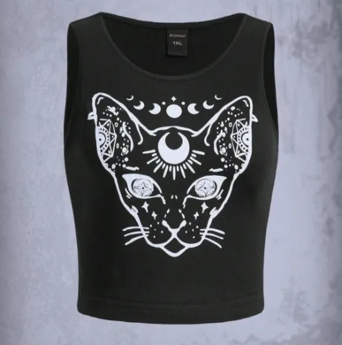 Goth Plus Cartoon Graphic Crop Tank Top | SHEIN USA