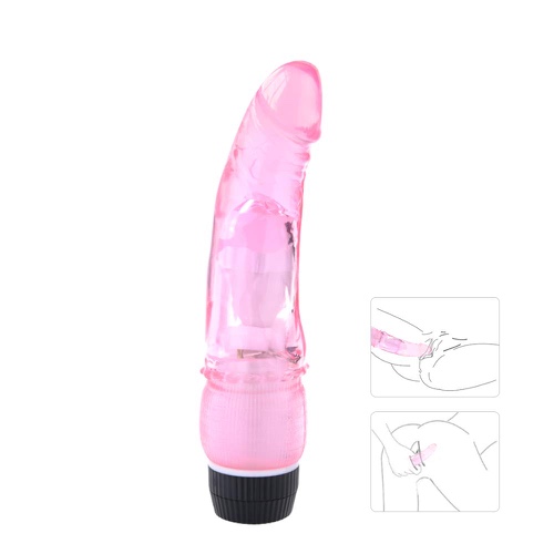 G-Spot Vibrator Dildo, Jelly Multi Speed Penis Unisex Masturbation Orgasm for Men Women (Pink)