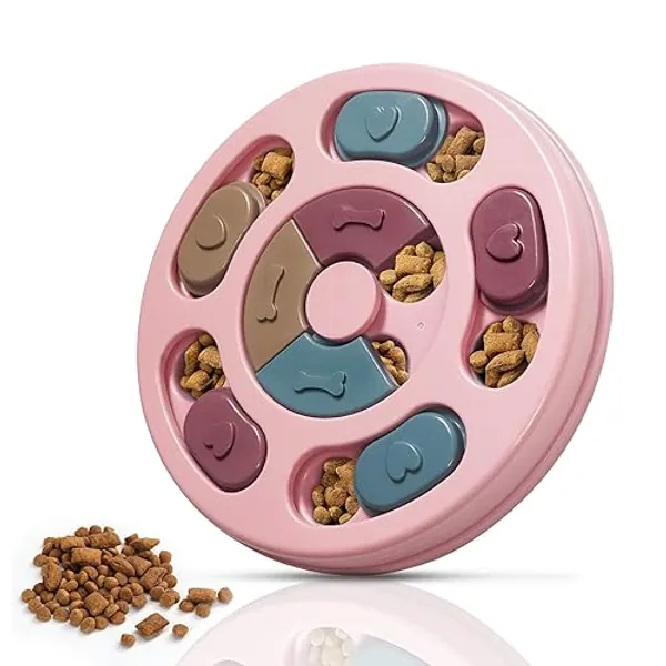 DR CATCH Dog Puzzle Toys,Dogs Food Puzzle Feeder Toys for IQ Training & Mental Enrichment,Dog Treat Puzzle(Pink) - Pink
