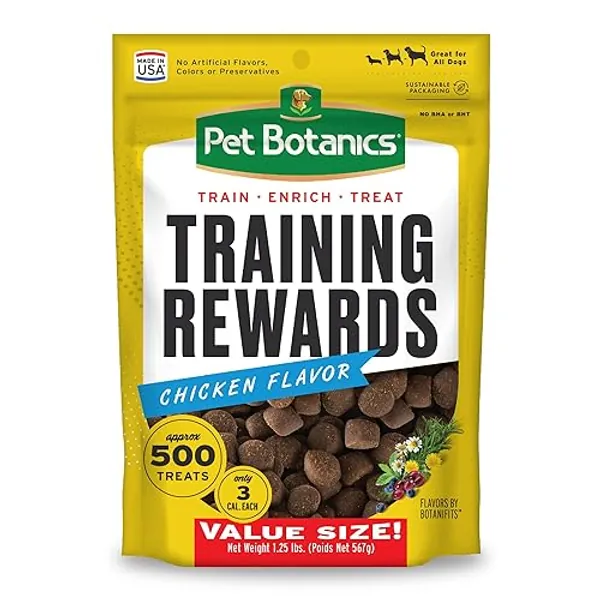 Pet Botanics 20 oz. Pouch Training Reward Soft & Chewy, Chicken Flavor, with 500 Treats Per Bag, The Choice of Top Trainers - Regular - Chicken - 1.25 Pound (Pack of 1)
