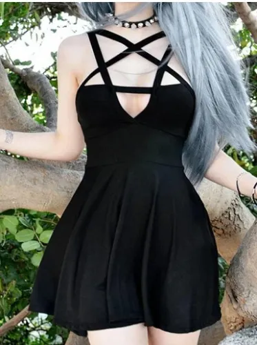 Vestido punk grunge pentagrama gótico