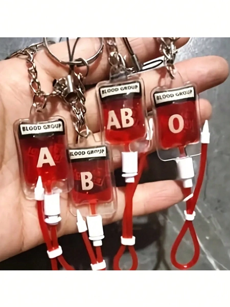 1 Peça Bolsa De Sangue Com Plasmídeo Chaveiro Pingente De Celular, Carta Pingente De Bolsa De Sangue, Pingente De Chave, Especialmente Adequado Para Mulheres Acessórios De Carro Cenas De Charme De Corrente Chave