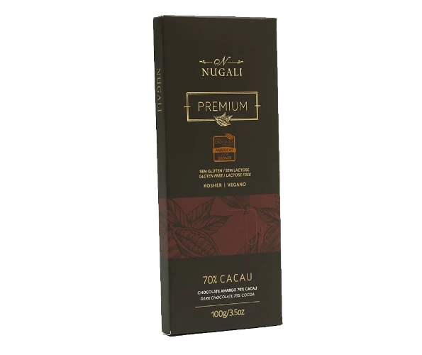 CHOCOLATE AMARGO 70% CACAU VEGANO - 100G 