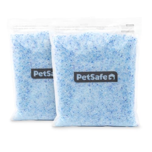 PetSafe ScoopFree Premium Blue Crystal Litter, 2-Pack – Includes 2 Bags – Absorbs Odors 5x Faster than Clay Clumping – Low Tracking for Less Mess – Lasts up to a Month - Lightly Scented - Fresh - 2-Pack of 4.3 lb