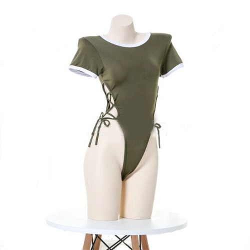 High Slit Bodysuit - Green