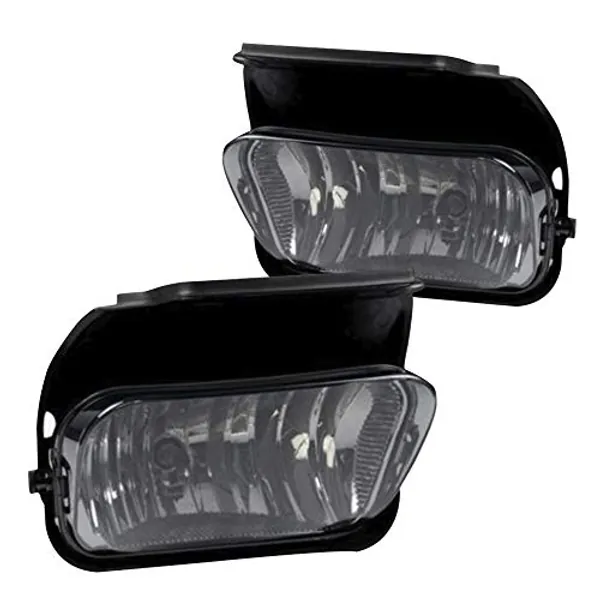 Driving Fog Lights Lamps Replacement for Chevy Silverado 2003 2004 2005 2006 2007 All Models Avalanche 2002-2006 Without Body Cladding H10 12V 42W Halogen Bulbs (Smoke Lens)