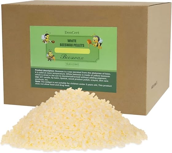 Beeswax Pellets 10LB Cosmetic Beeswax Triple Filtered Beeswax Pastilles for Candle Making Great for DIY Projects Creams Lotions Lip Balm and Soap Making Supplies(10LB) - 10LB
