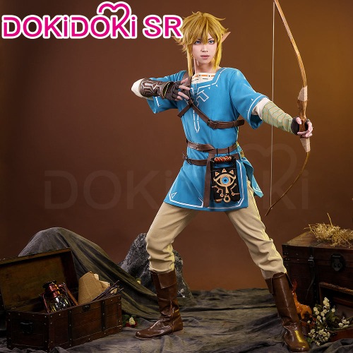 【 Ready For Ship】【Size S-2XL】 DokiDoki-SR Game Cosplay Costume / Shoes / Props | Full Set(Costume+Sheikah Slate)-L
