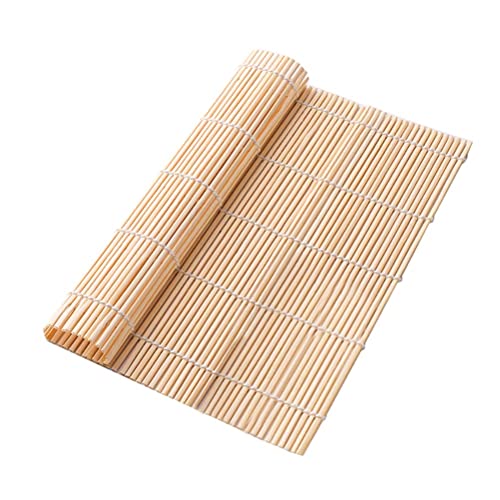 nuoshen 1Stücke Bambus Sushi Rollen,24*23cm Sushi Rollmatte im japanischen Stil Sushi Bambus Vorhang Anfänger DIY Bambus Rollmatte für Küchen japanische Restaurants Sushi-Liebhaber - Holzfarbe