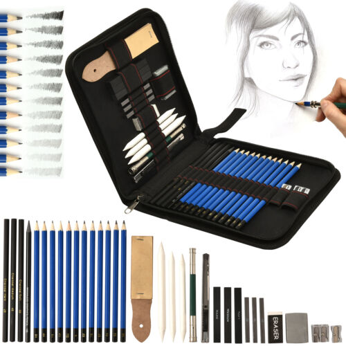 Skizzierstifte 33 tlg Set Zeichnen Bleistifte Skizzieren Zeichenstift Kohlestift 4054673390506 | eBay