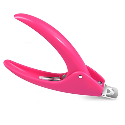 MORGLES Nail Clippers for Acrylic Nails, Professional Acrylic Nail Clippers Fake Nail Cutters for Nail Tips for Nail Art Manicure, Pink - Pink