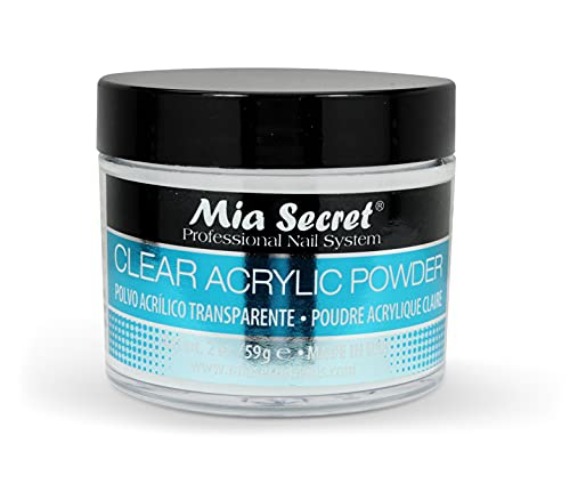 Mia Secret Clear Acrylic Powder, 2 oz - Professional Nail Powder for acrylic nails - acrylic powder - Mia Secret acrylic powder for acrylic nail kit/set - works with monomer acrylic nail liquid - 2 Ounce (Pack of 1)