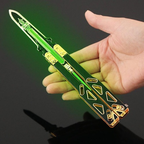 Apex Legends Game Cosplay Octane Butterfly Knife Balisong Weapon Model Prop Toy Luminous Collection freeshipping | Luminous