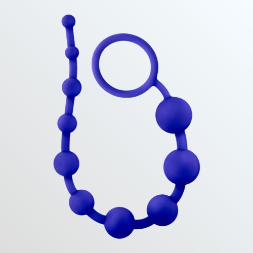 Luxe Silicone Anal Beads with 10 Beads - Indigo