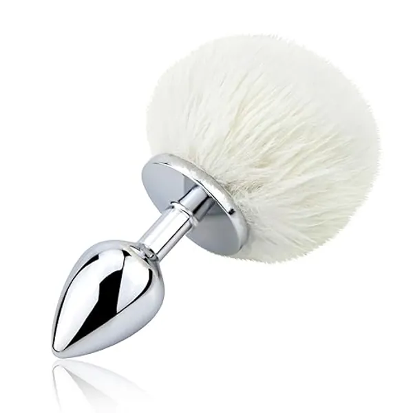 Anal Plug Metal Butt Plug Small Size Anal Trainer Sexual Anus Rabbit's Tail Anal Bead Fun Sex Games Sex Toys for Women Men and Couples