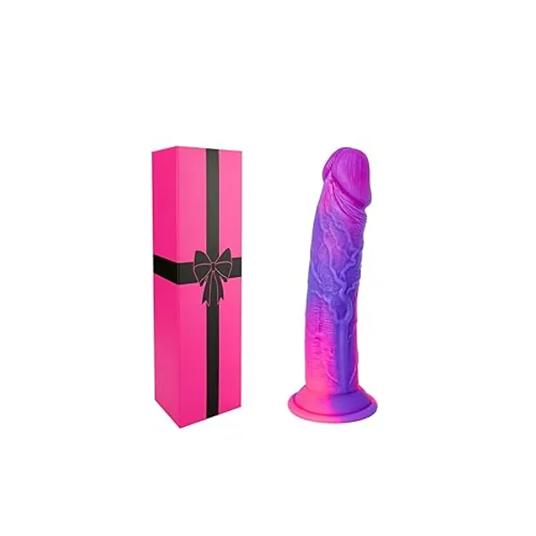 5 inch Ultra Thin Small Silicone Realistic Dildo for Women Men Gay, 4" Soft Beginner Slim MIni dildo With Strong Suction Cup, Fun Cute Purple Pink Anal Dildo G-spot Penis Adult Sex Toy for Entry-level - XS