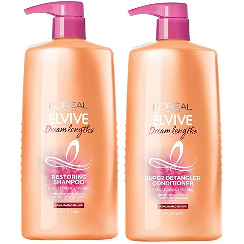 L'Oreal Paris Elvive Dream Lengths Shampoo and Conditioner Kit, Paraben Free, 1 kit - Shampoo & Conditioner set - 28 Fl Oz (Pack of 2)