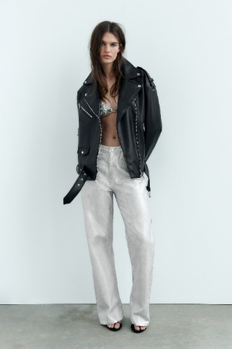 OVERSIZED JACK IN LEERLOOK