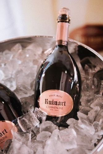 Bottle of Ruinart rosé