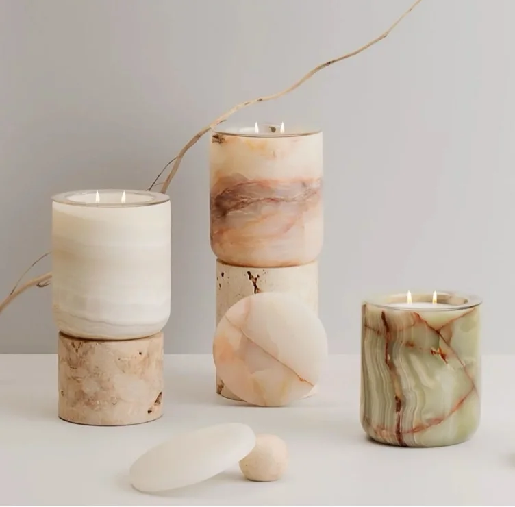 Refillable Candle, Natural Onyx, The Luxuriat. 