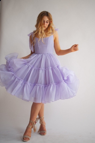The Siena Dress in Lavande Purple | L
